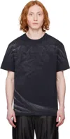 Alexander Wang Black Logo T-shirt In Washed Black