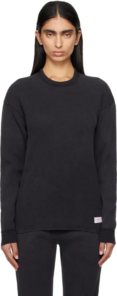 Alexander Wang Black Long-sleeve T-shirt In Washed Black