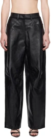 Alexander Wang Black Low-rise Leather Pants In 001 Black