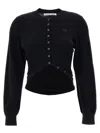 Alexander Wang Cardigan W/ Slit Hem In Black