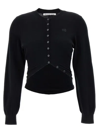 Alexander Wang Cardigan W/ Slit Hem In Black