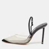 Alexander Wang Black Mesh And Suede Alix Slingback Pumps In Black