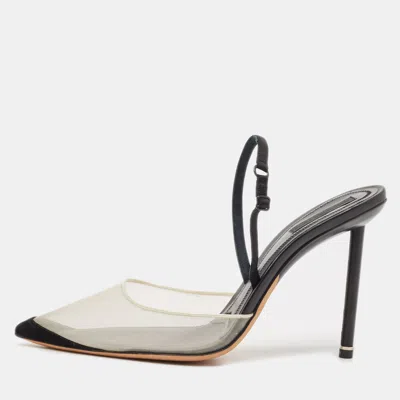 Alexander Wang Black Mesh And Suede Alix Slingback Pumps