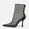 Alexander Wang Black Mesh And Suede Delphine Ankle Boots In Gray