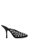 Alexander Wang Mesh Pointed Toe Mules With Studded Embellishments In Black
