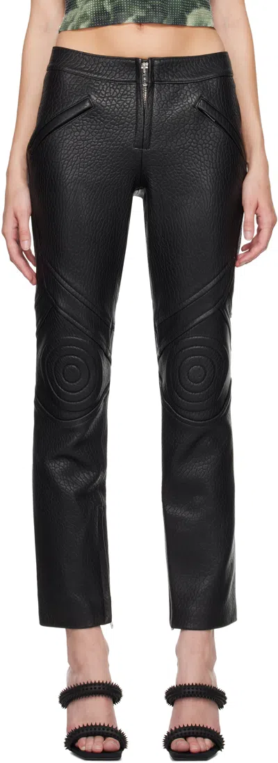 Alexander Wang Black Moto Slim-leg Lambskin Leather Pants