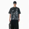 Alexander Wang Black Ny Skyline Crystal Hotfix T-shirt In Black