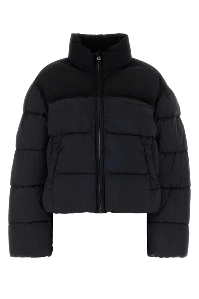 Alexander Wang Black Nylon Down Jacket In Blue
