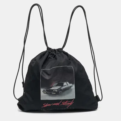 Pre-owned Alexander Wang Black Nylon Slow And Steady Wallie Gym Sack Backpack