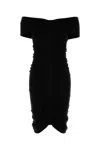 Alexander Wang Off-shoulder Ruched Dress In Black