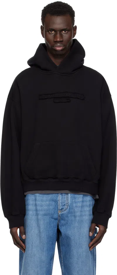 Alexander Wang Black Oversize Logo Hoodie