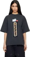 Alexander Wang Black Oversized Graphic T-shirt In Black