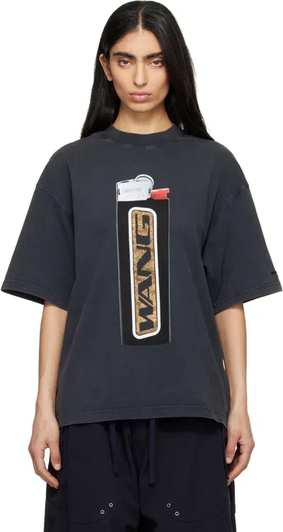 Alexander Wang Black Oversized Graphic T-shirt