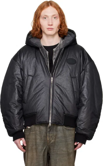 Alexander Wang Black Padded Bomber Jacket