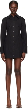 Alexander Wang Black Paneled Minidress In 001 Black