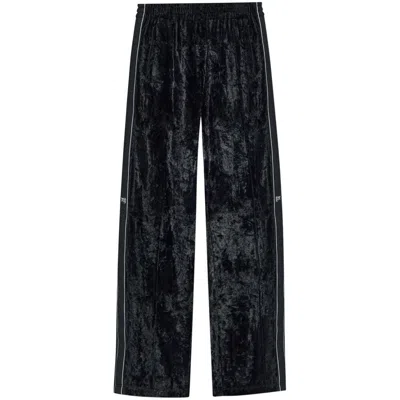 Alexander Wang Velvet Track Pants In Black