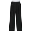Alexander Wang High Waisted Pleated Pant With Logo Elastic Clothing In Black