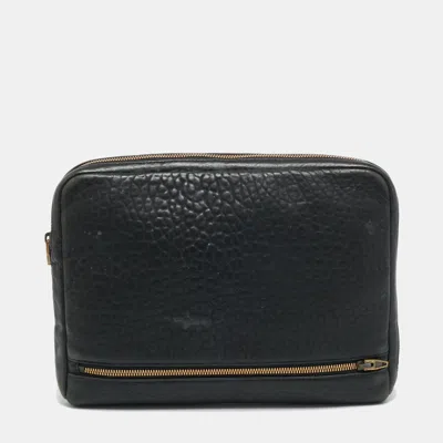 Alexander Wang Black Pebbled Leather Agenda Pouch In Brown