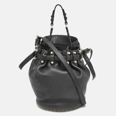 Pre-owned Alexander Wang Black Pebbled Leather Diego Bucket Bag