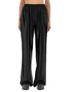 Alexander Wang Mid-rise Trackpant In Satin Faille Jersey. In Black