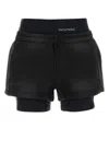 Alexander Wang Logo Waistband Shorts With Layered Design In Black