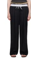 Alexander Wang Black Pre-styled Turn-down Waistband Trousers In Black