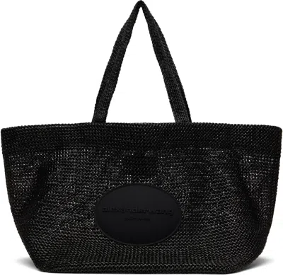Alexander Wang Mini Punch Logo-embossed Leather Tote Bag In Black