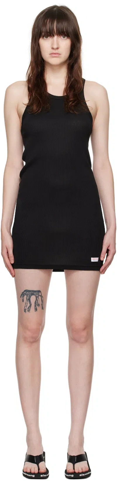 Alexander Wang Womens Racer Tank Dress In Ribbed Cotton In Black