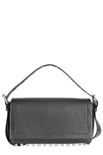 Alexander Wang Black Rich Medium Flap Bag In Gray