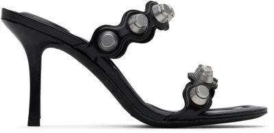ALEXANDER WANG BLACK RIOT 85MM GLADIATOR HEELED SANDALS