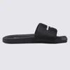 Alexander Wang Black Rubber Sliders In Black