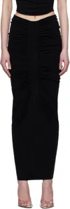Alexander Wang Black Ruched Maxi Skirt In Black