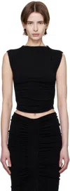 Alexander Wang Ruched Tank In Black