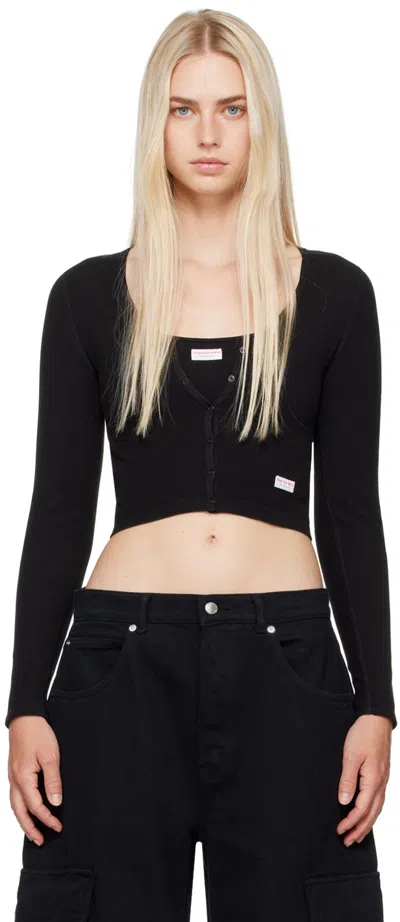 Alexander Wang Black Seamless Cardigan In 001 Black