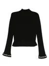 Alexander Wang Black Turtleneck Sweater With Logo Sleeves