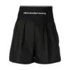 Alexander Wang High Waisted Shorts With Exposed Zipper And Logo Elastic