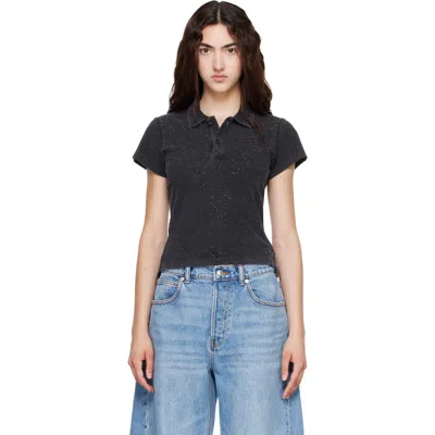 Alexander Wang Black Shrunken Polo In Multi