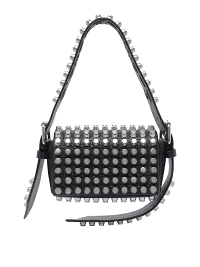 Alexander Wang Small Ricco Studded Leather Shoulder Bag In Black