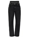 Alexander Wang Slit Hem Jeans With Prestyle Hotfix Undie In Black