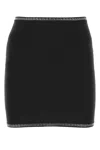 Alexander Wang Mini Skirt With Stretch Waistband And Rhinestone Decoration In Black