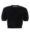 Alexander Wang Cotton-wool Cropped Sweater In Black