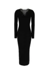 Alexander Wang Stretch Viscose Blend Dress With Gold-tone Detail In Black