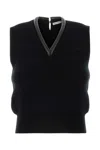 Alexander Wang V-neck Knit Cropped Vest In Black