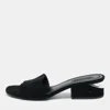 Alexander Wang Black Suede Cut-out Block Heel Slide Sandals In Black