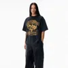 Alexander Wang Black Sunfade-effect Wash Jersey Tee In Black