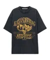 Alexander Wang Black Sunfade-effect Wash Jersey Tee In Black