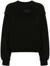 Alexander Wang Relaxed Fit Crew Sweatshirt With Puff Paint Logo In Black