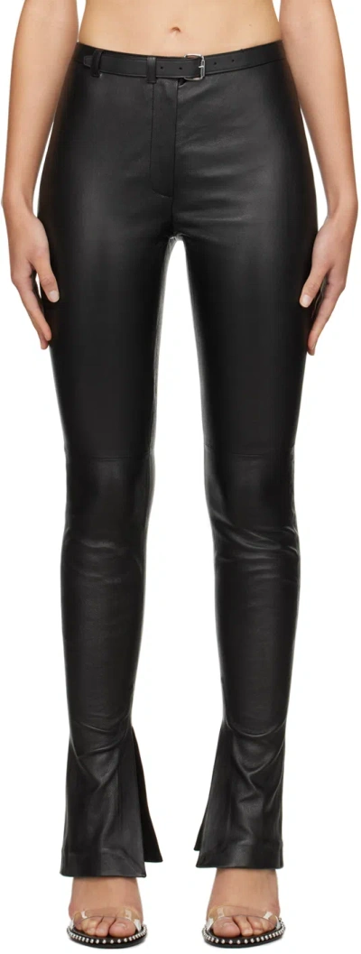 Alexander Wang Black Tailored Leather Leggings In 001 Black