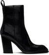 Alexander Wang Leather Throttle Ankle Boots In Black