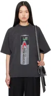 Alexander Wang Battery Print T-shirt In Washed Black